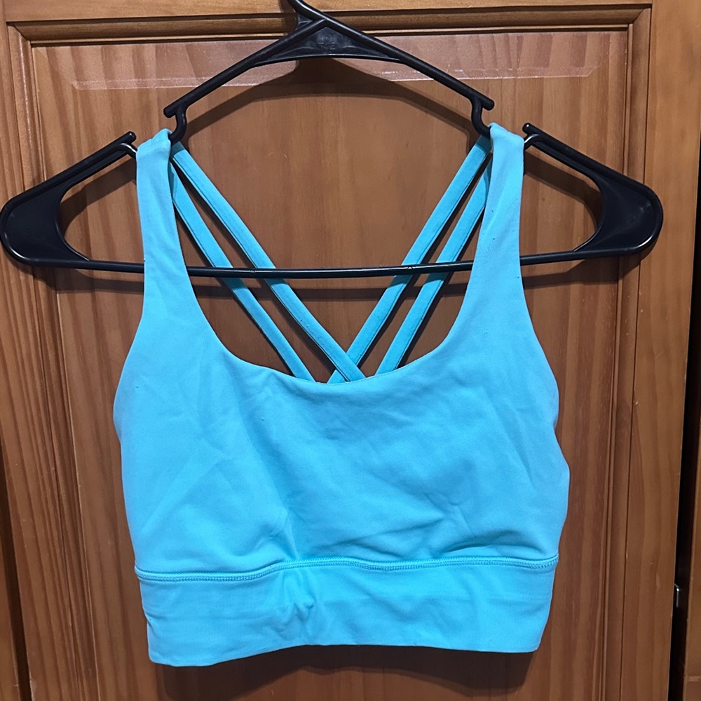 Women's Blue Strappy Sports Bra